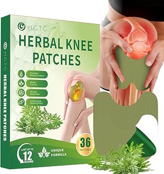 36Pcs Knee Patches, Heat Patches for Bone on Bone, Wormwood Extract Knee, Back, Neck, Shoulder - Extra Strength Muscle Joint Product with Herbal Ingredients, Warming Herbal Plaster
