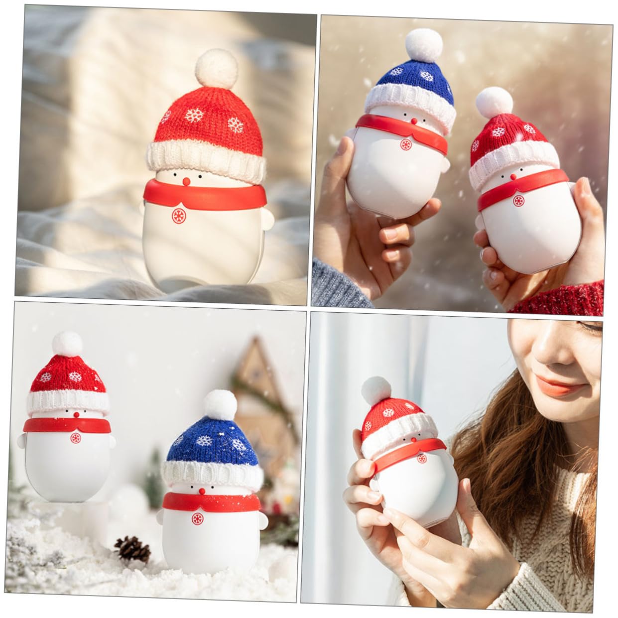 TOYANDONA USB Handwärmer Powerbank Schneemann Tragbar für Winter mit USB Aufladung Multifunktionales Ladegerät für Kalte Hände und Durchblutungsförderung
