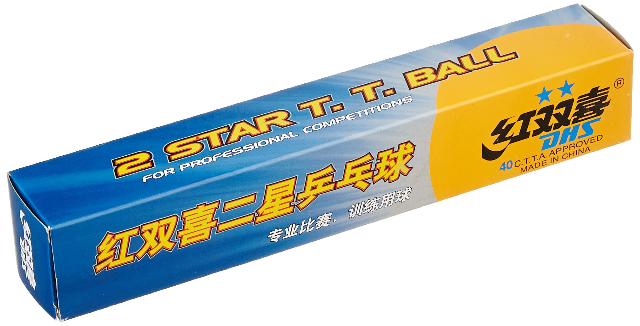 DHS TT Ball 40MM 2 Star Orange (6 Pcs Box) 42 PCS with SMART PRO TT BAT Sun 1