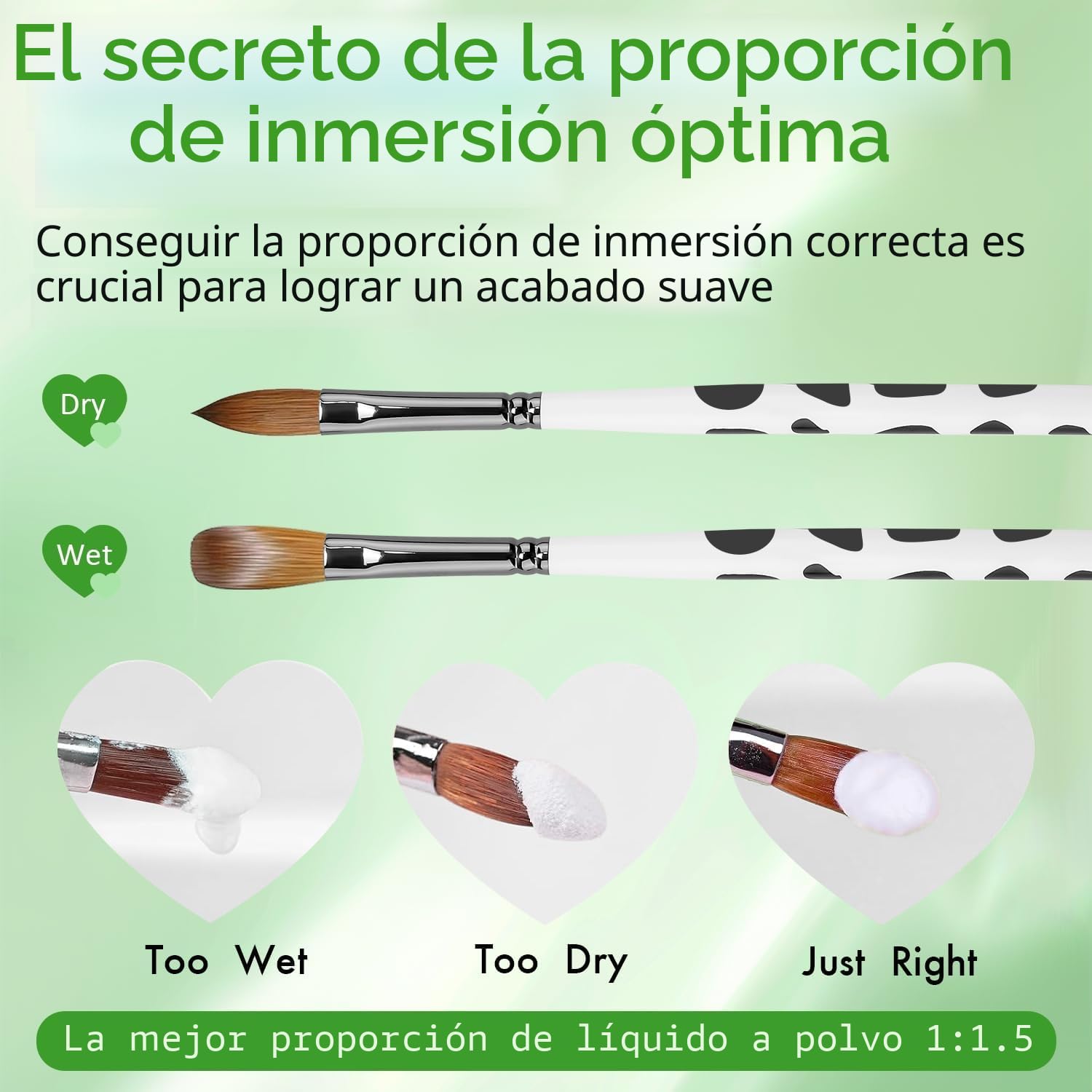 Pincel Acrilico Uñas de 3 Piezas - Pincel Kolinsky Uñas Acrilicas, Pinceles para Uñas Acrilicas Profesionales, Cepillo de Uñas Acrílico, Pincel para Arte de Uñas (8/10/14)