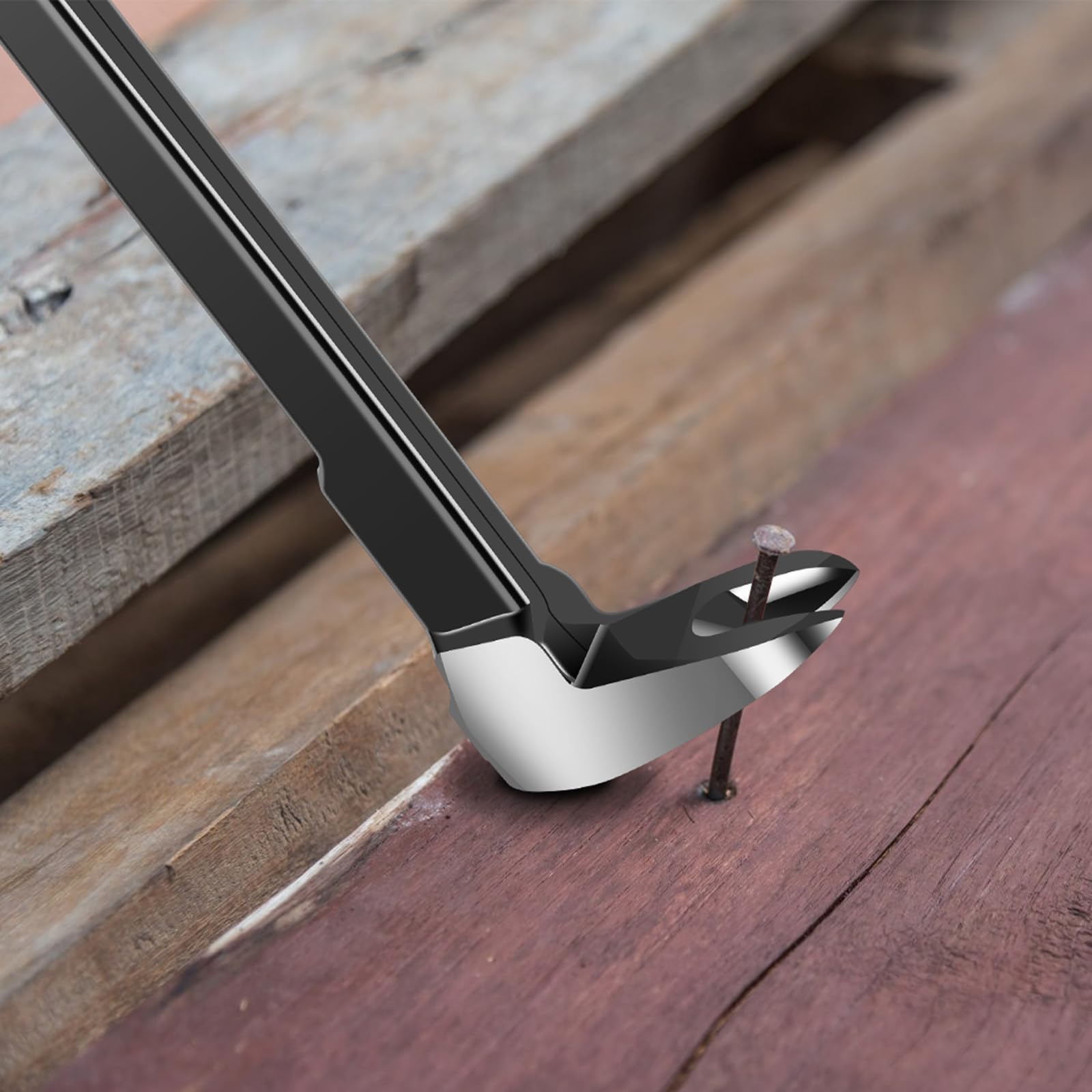 Nail Puller Bar Multifunctional Claw Bar Nail Puller Portable High Carbon Steel Cats Paw Tool Ergonomic Nail Puller Cats Paw Pry Bar for Woodworking Home Remolding (205mm)