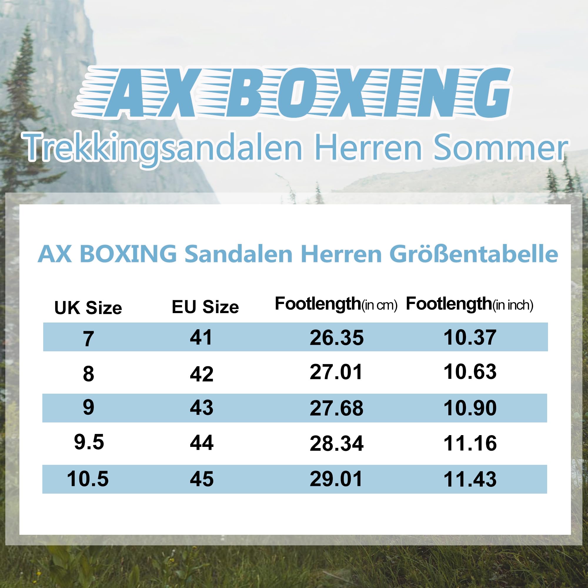AX BOXING Sandales Hommes été Sandales Randonnée Homme Extérieur Marche Trekking Sportives Taille 41-45 EU