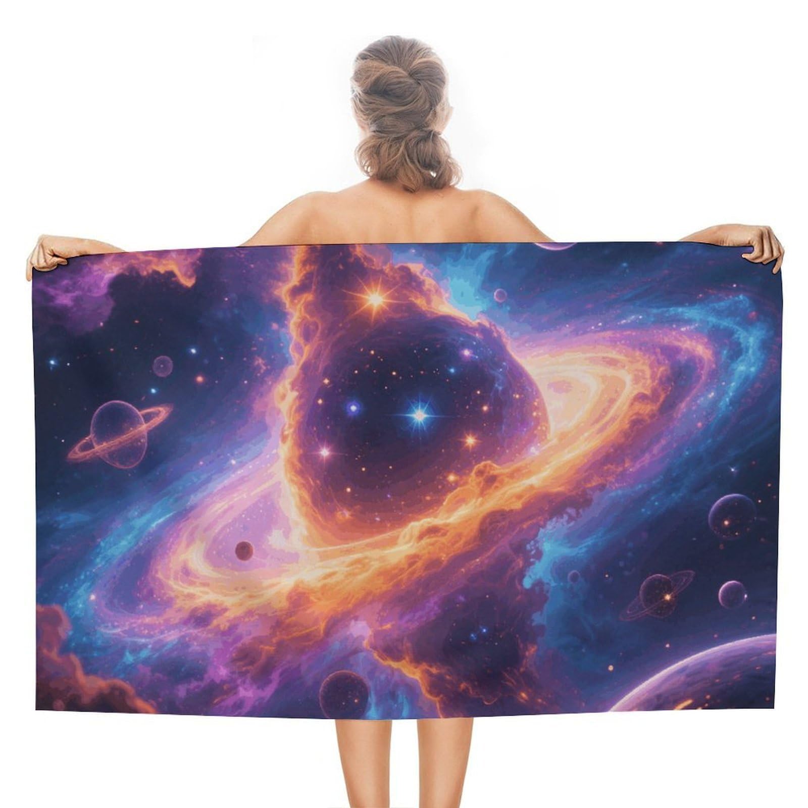 asbwuo Cool Galaxy Nebula Beach Towels Extra Large Quick Dry Absorbent