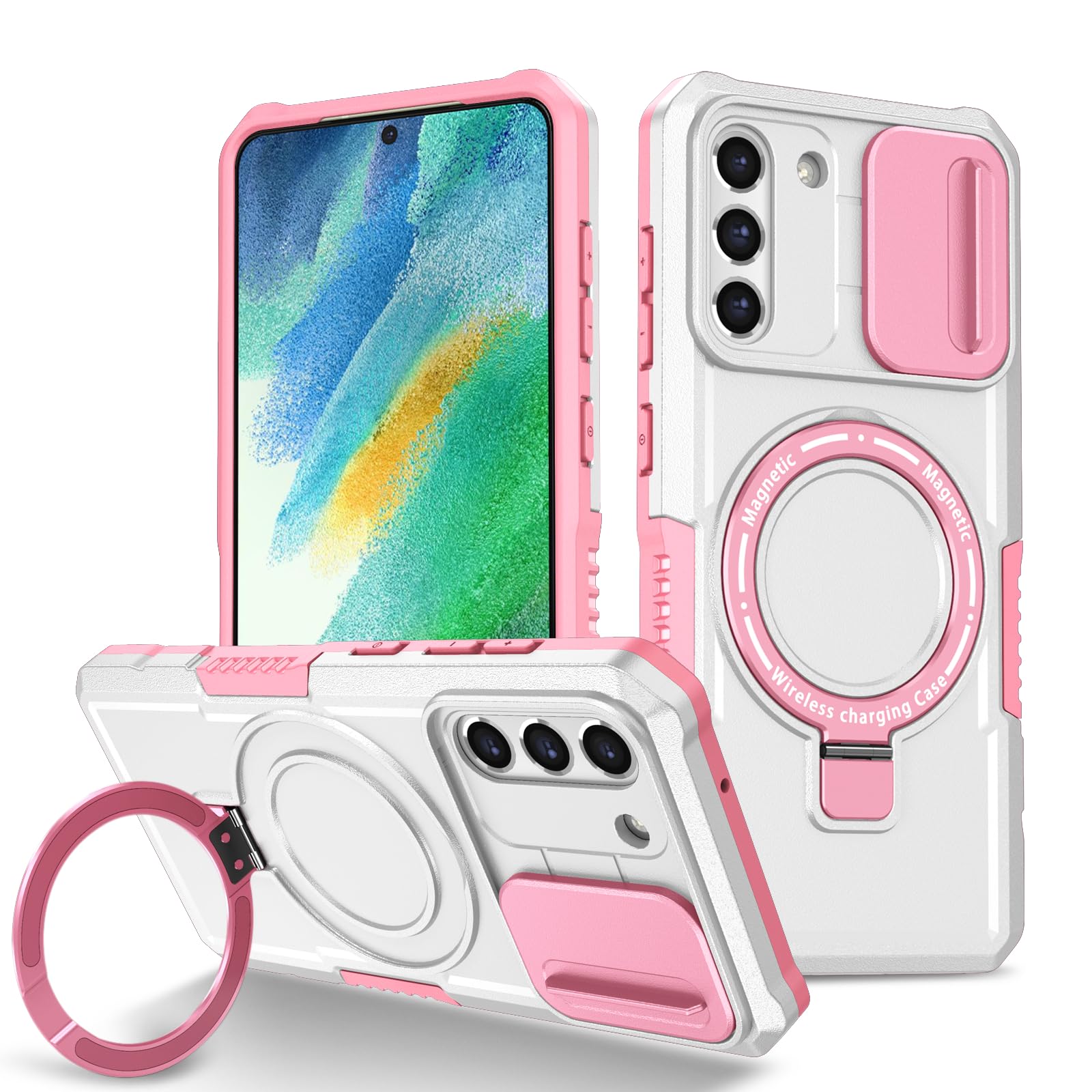 Coque Samsung S21 FE 5G avec protège caméra et anneau de support pour chargeur sans fil - 6