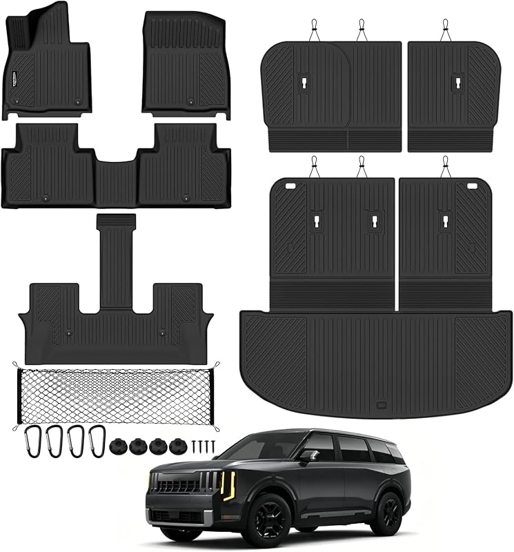 Kit de Tapetes Automotivos em TPE para Kia Telluride 2027 a Gasolina com 8 Lugares Tongama