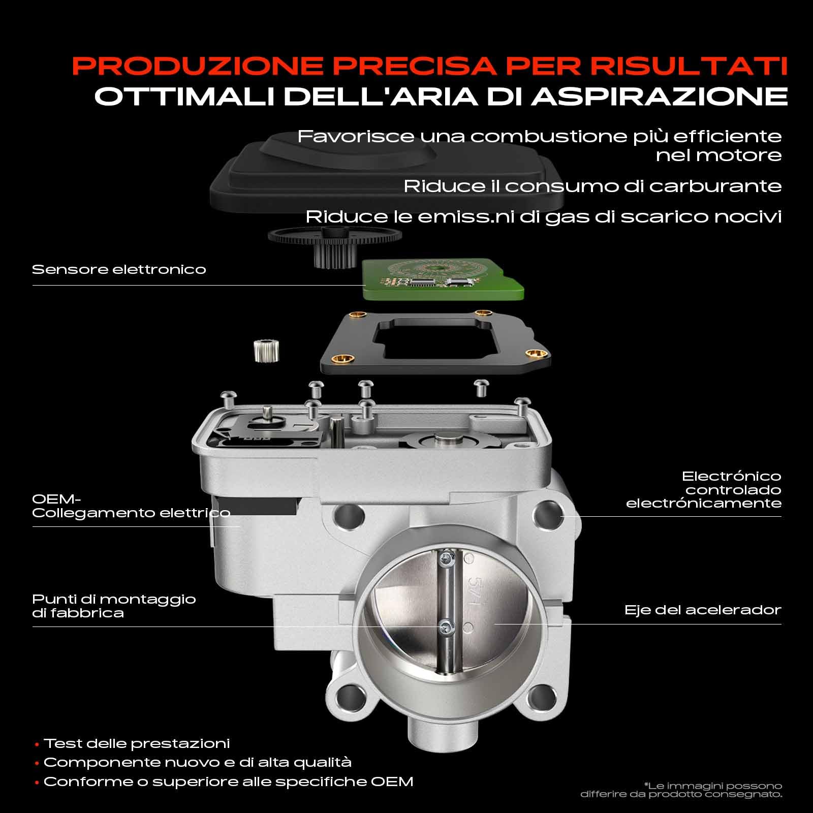 Frankberg Valvola dell'acceleratore Compatibile con Punto Furgone/Compatto 188 1.2 60 Seicento/600 187 1.1 Doblo MPV 119 223 1.2 Seicento/600 Furgone/Compatto 287 1.1 71718959