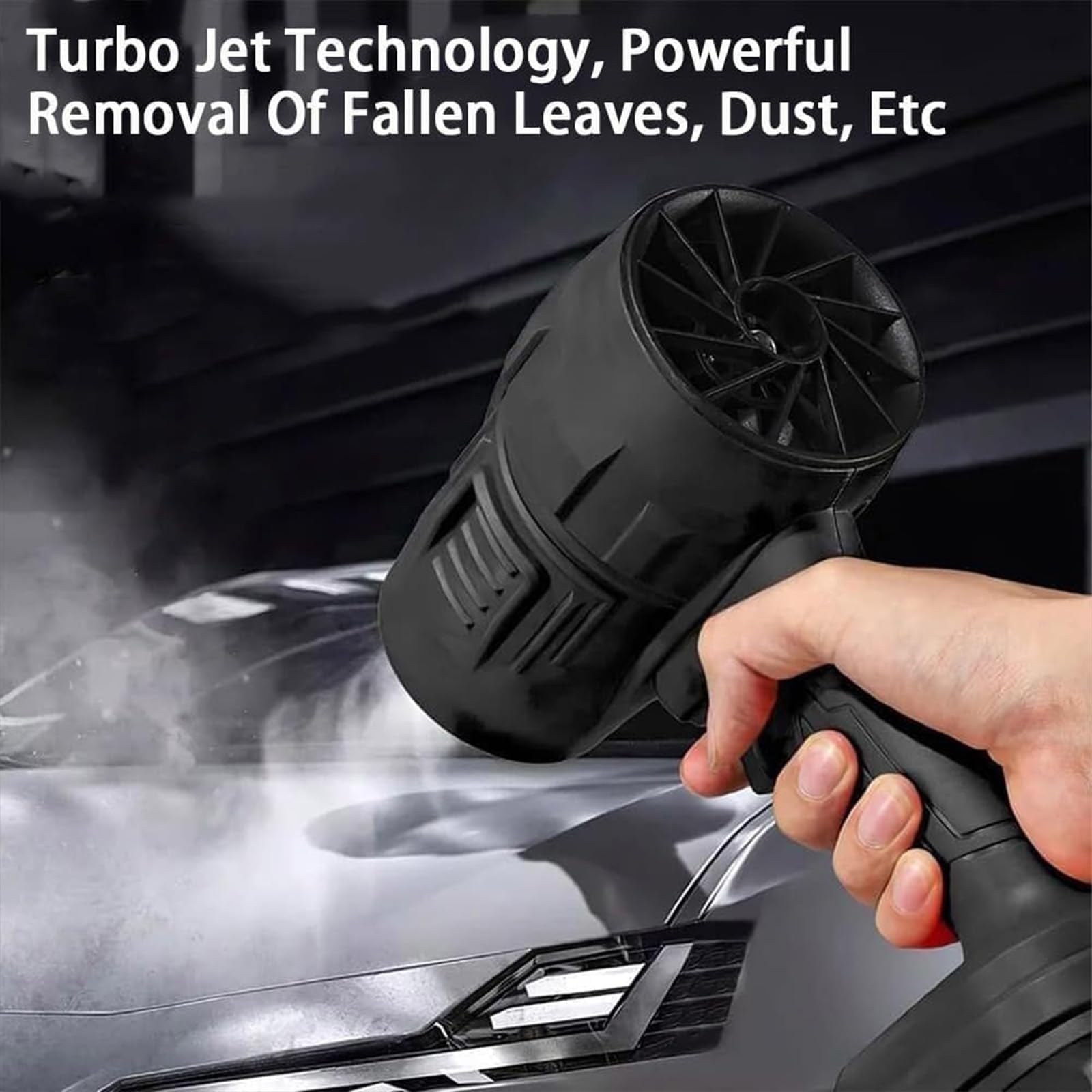 Turbosweep Cordless Power Blower, Dual Battery Multi Purpose Cleaner, Handheld Turbo Jet Blower for Car Drying, Camping, Patio Cleaning Blowing Leaves (Red,1 Batteries)