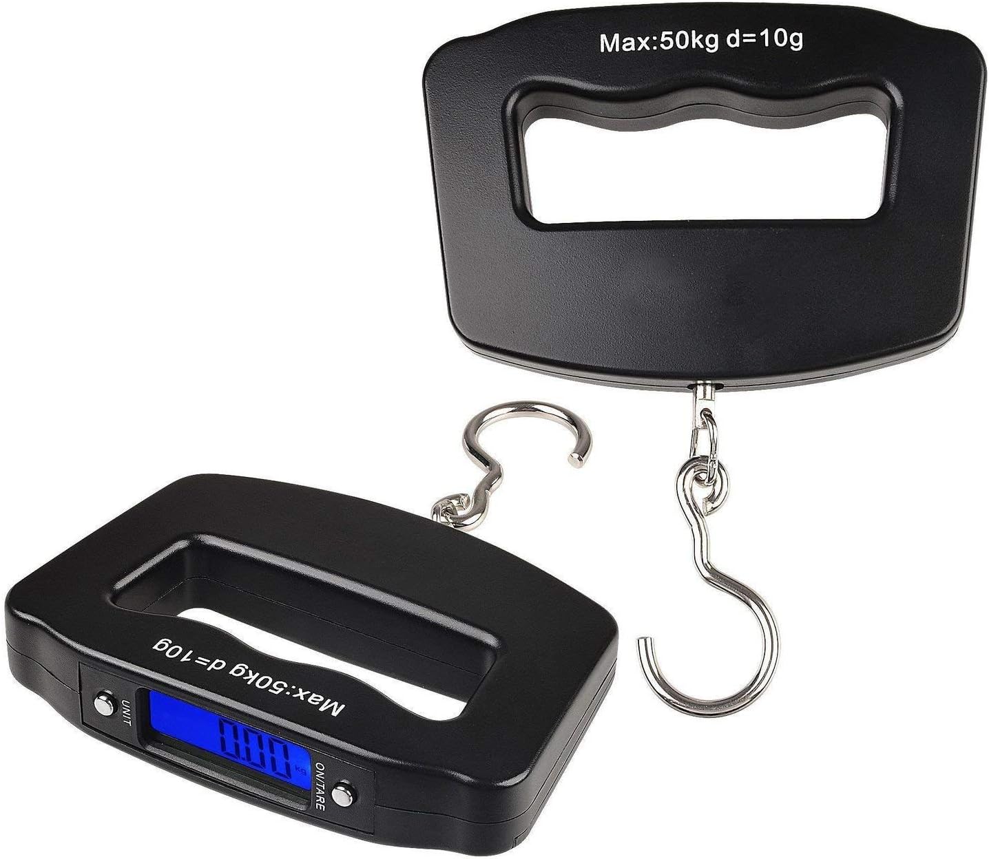 Digital Hanging Hook Luggage Scale, Portable Handheld Travel Baggage Suitcase Electronic Scale, Hook Type - 50KG (Black)