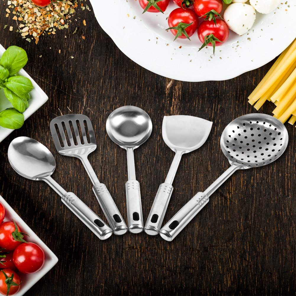 Küchenutensilien-Set, Kochutensilien-Set, 5-teilig, multifunktionales Küchenutensilien-Set, Löffel, Schaufel, Spatel, Kochutensilien (1)
