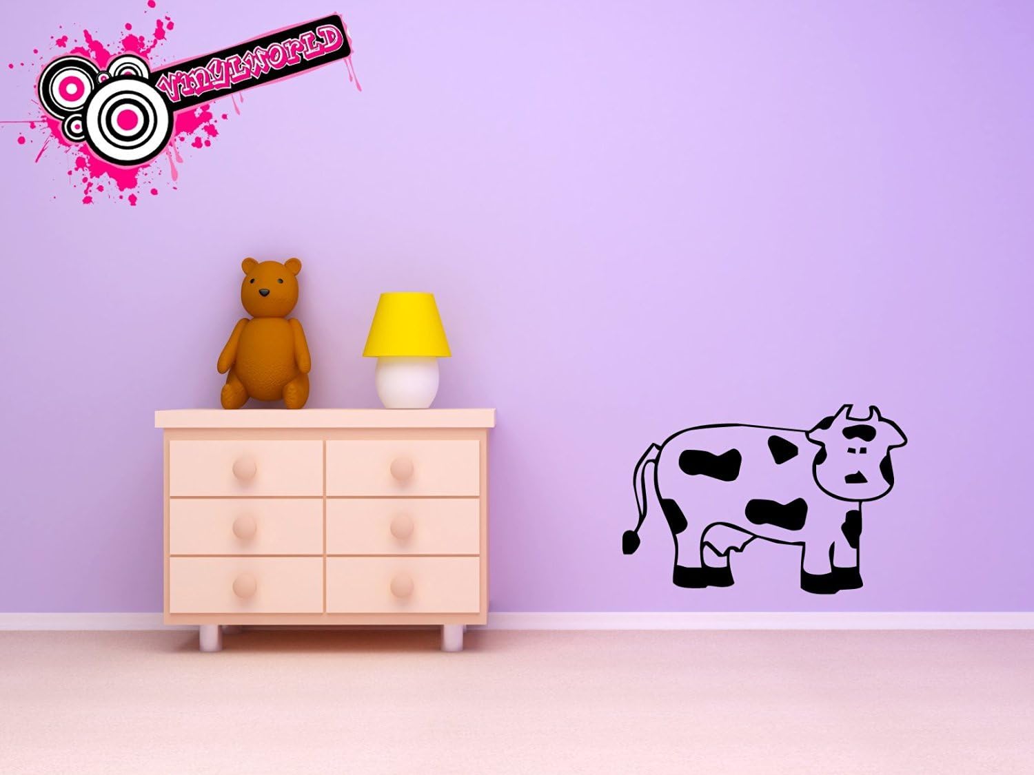 child's bedroom / nursery farmyard cute cow vinyl wall art