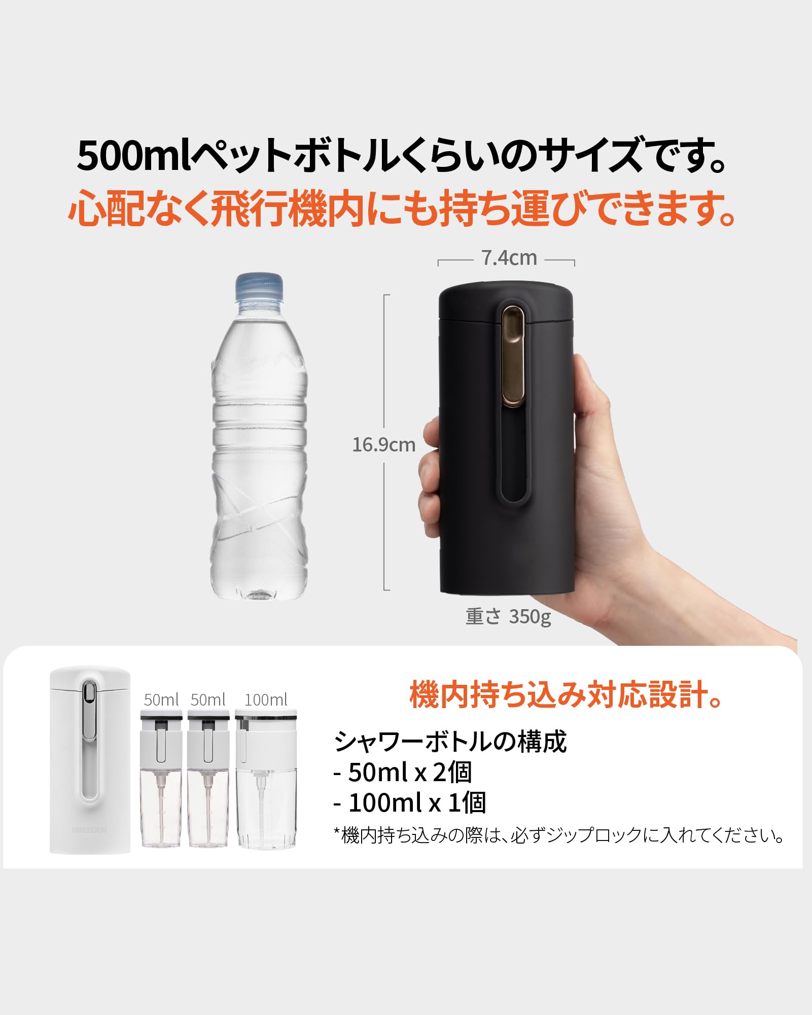 ブリーデン シャワーボトル トラベルボトル 2点（ホワイト＆ブラック） Amazon.co.jp: 【正規品】ブリーデン シャワーボトル トラベルボトル
