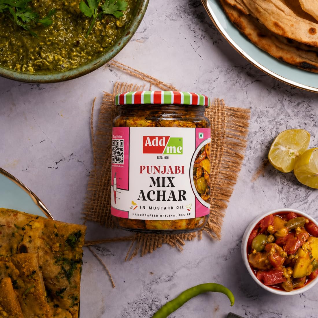 Add me Achar Mixed Pickles 500gm Home Made Recipe mango chilli lemon carrot ker ginger karonda lasoda fruit Punjabi Mix Achar pickle 1