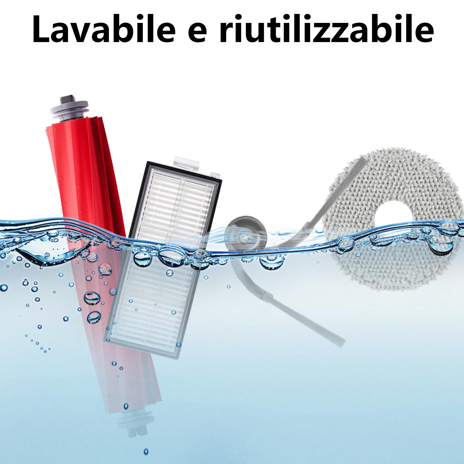 Accessori Per Roborock QV 35A / Qrevo S Pro/QR 798/598 Aspirapolvere | QV 35A Ricambio 21 pezzi, 1 Spazzole Principali, 4 Asciugamani, 4 Filtri, 6 Sacchi di Polvere, 6 Spazzole Laterali