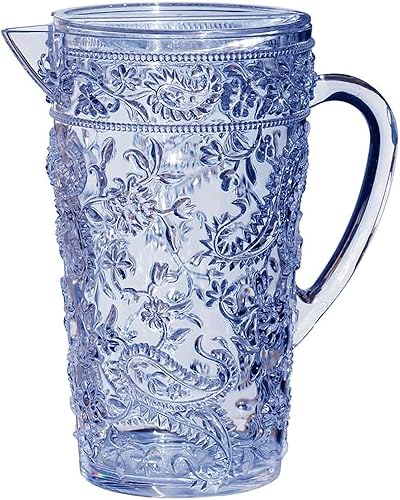LeadingWare Jarra acrílica Paisley - Azul 2.5 cuartos