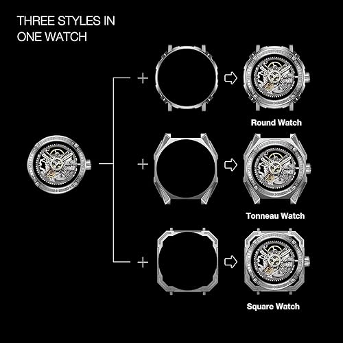 Miniatura 2 de CIGA Design Reloj mecánico automáticomanual de la serie Magician, caja desmontable de acero inoxidabletitanio, cristal de zafiro, correa de