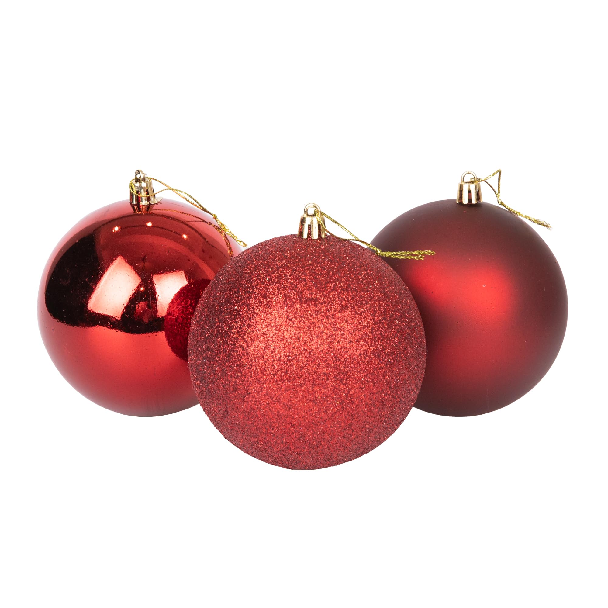 10cm/6Pcs Christmas Baubles Shatterproof Burgundy, Christmas Tree Decorations Ball Ornaments Balls Xmas Hanging Decorations Holiday Decor - Shiny,Matte,Glitter