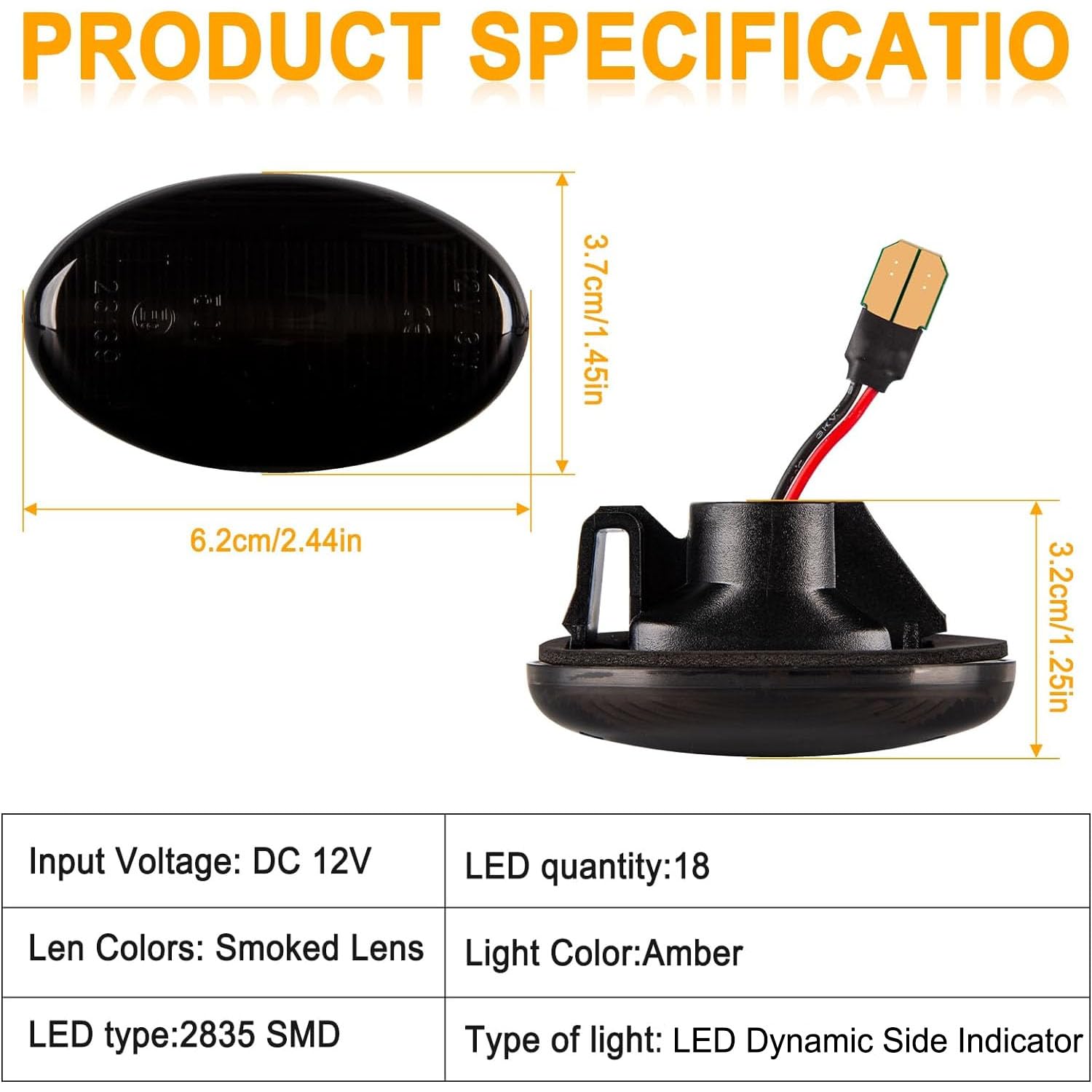 OZ-LAMPE Frecce Laterale A LED Per Mercedes-Benz W450 W452 W168 Citan W415 Vito W639 Vito W447, Indicatori Di Laterale A LED Canbus, Nero 2 Pezzi - Foto 2