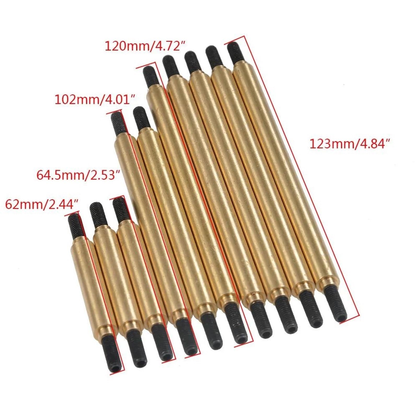 Varilla de Tracción para TRX4 Piezas De Coche Modelo RC 1/10, 10 Uds., Vínculos Chasis, Varilla Tracción Suspensión, Enlace Metal Dirección