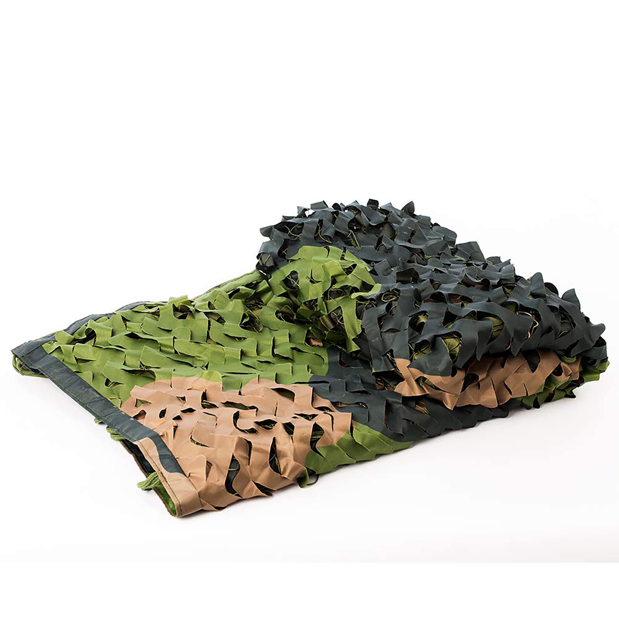 Raysent Camouflage Net Camo Netting Blinds Dual Mesh for Decor Courtyard Sunshade Camp Photo Farm Factory Shelter Car Concealment Party Exhibit Backdrop Paintball Fence Tricolor Woodland 1.5X5M
