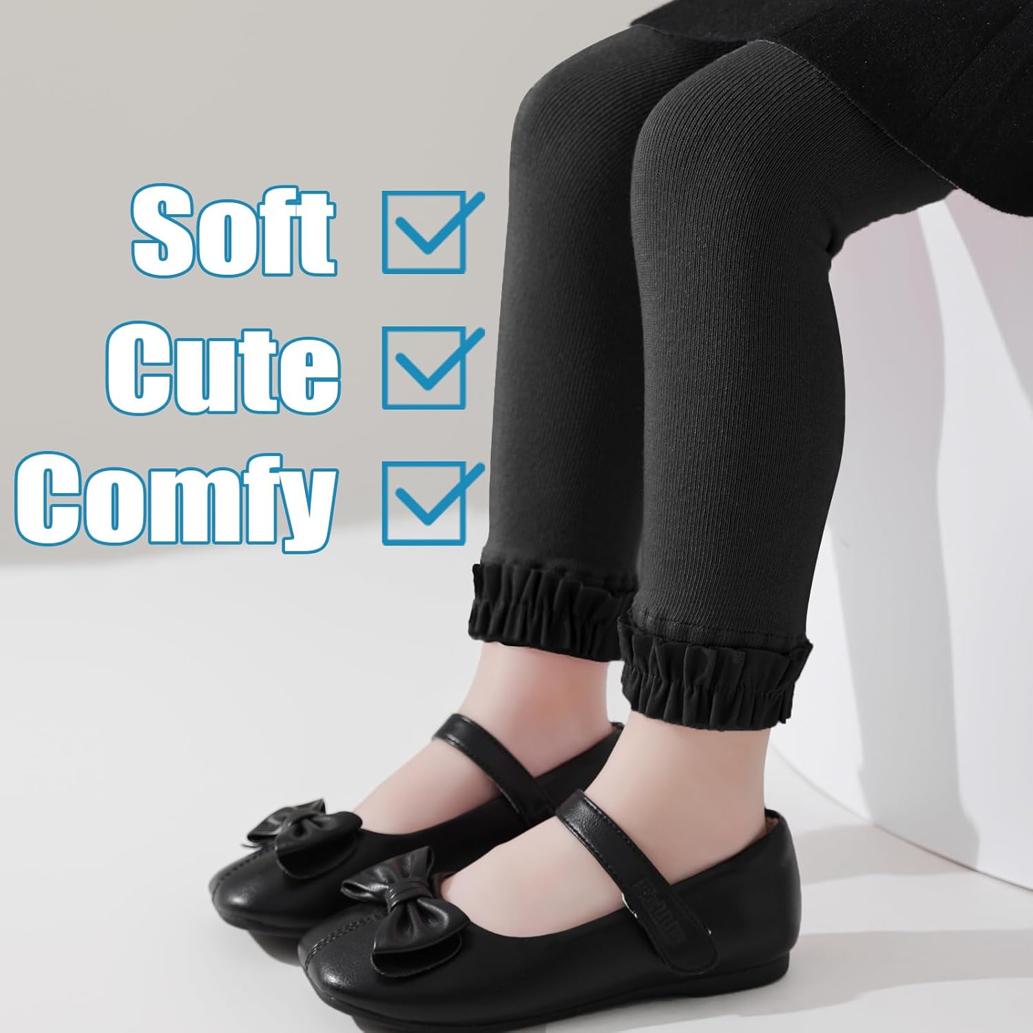 Mini angel Baby Leggings Toddler Footless Tights Girls Ruffle Leggings Kids Cotton Stockings Pants 1/2/3 Pack - Image 2