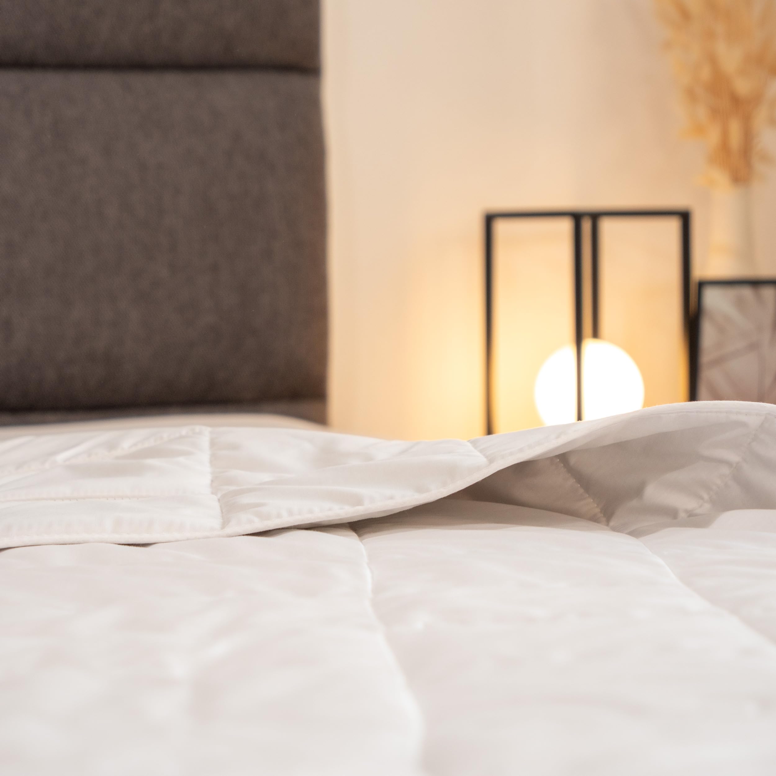 Como Sommerbettdecke 60% Leinen 40% Wildseide Bezug 100% Baumwolle 135x200 | OEKO-TEX STANDARD 100, bei 30°C waschbar, atmungsaktiv, trocknergeeignet, kühlend & feuchtigkeitsregulierend, Sommerdecke