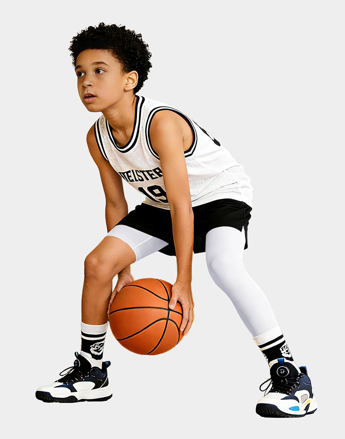 Youth Boys One Leg Compression Pants Basketball Leg Sleeve Girls Single Tights Kids 3/4 Leggings Sports Base Layer - Image 7