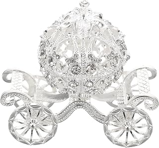 Silver Rhinestone Jewelry Box: Crystal Pumpkin Carriage Trinket Boxes Silver jewelry box Decorative Jewelry Display Ring Holder Jewellery Box for Wedding Christmas Decor