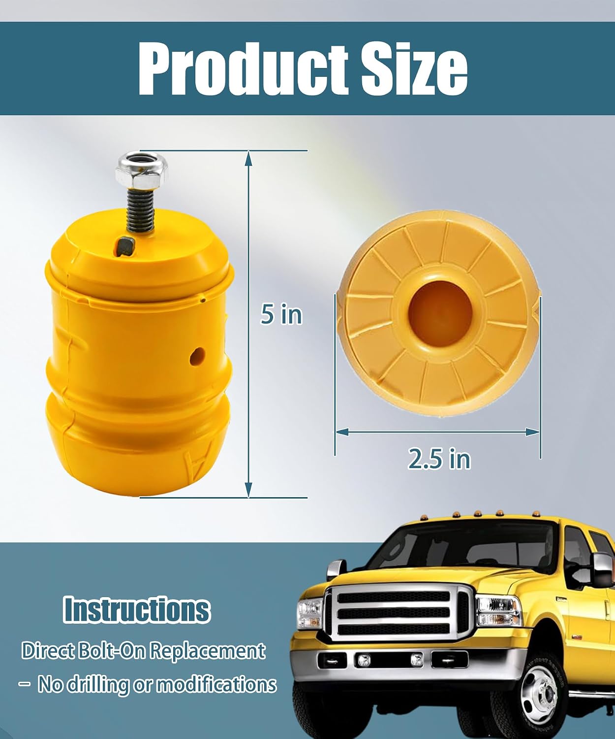 2PCS 7C3Z-4730-A 7c3z4730a Rear Bump Stops Fits for Ford F250 Super Duty 2005-2016&2020-2022 Ford F350 Super Duty 2005-2022 Rear Leaf Spring Bumpers