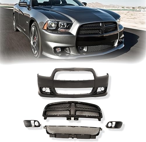 MING WEI Parachoques delantero compatible con Dodge Charger 2008-2014, cubierta de parachoques delantero de conversación estilo SRT PP