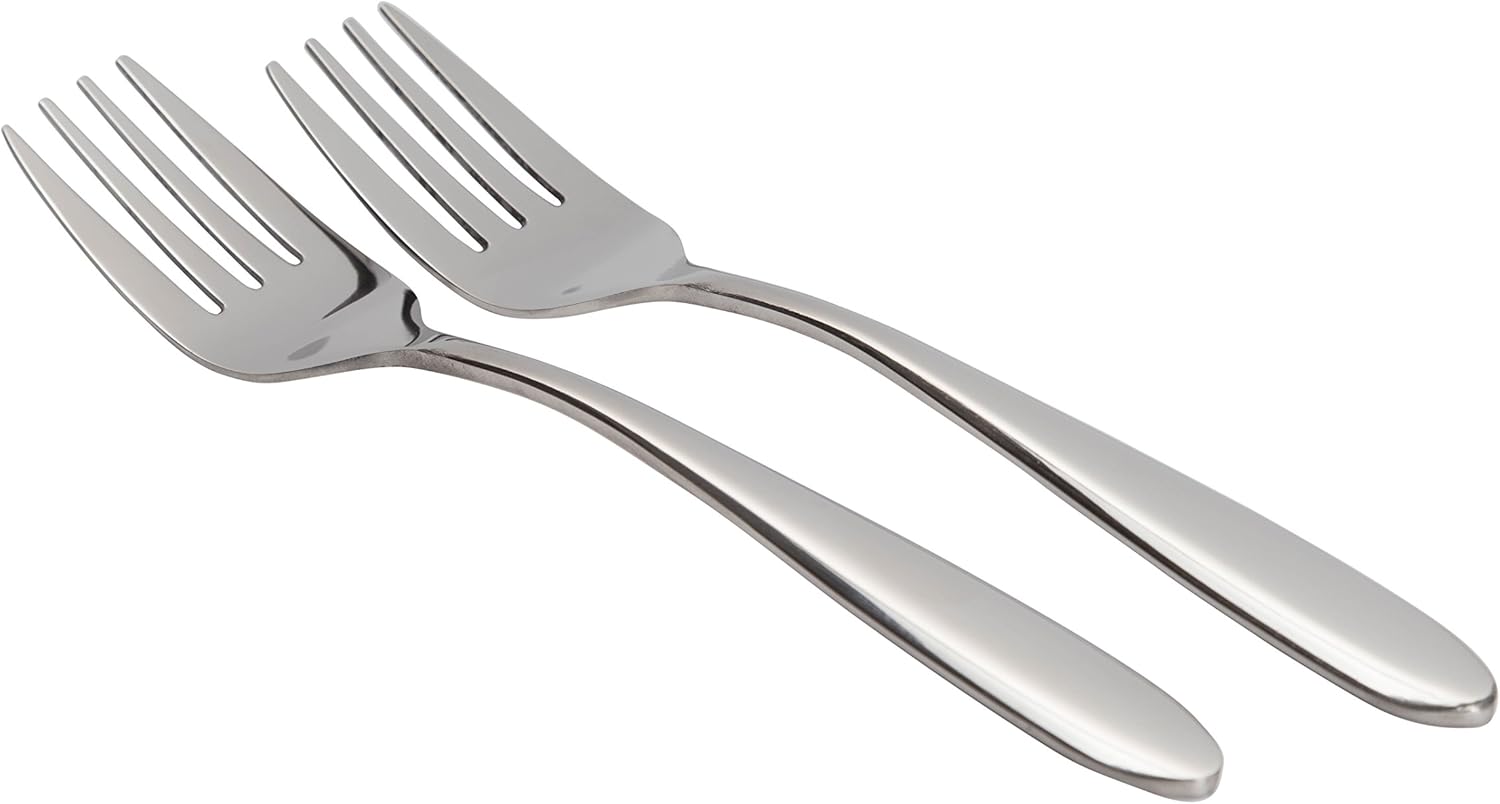 Set of Two Large Stainless Steel Serving Forks Buffet