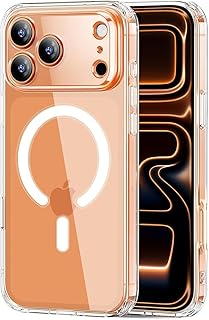 جراب موبايل مغناطيسي رفيع وناعم وشفاف متوافق مع تقنية ماج سيف وبحماية من الصدمات بدرجة عسكرية ومقاوم للاصفرار متوافق مع موبايل آيفون 17 برو من جرابيست، شفاف