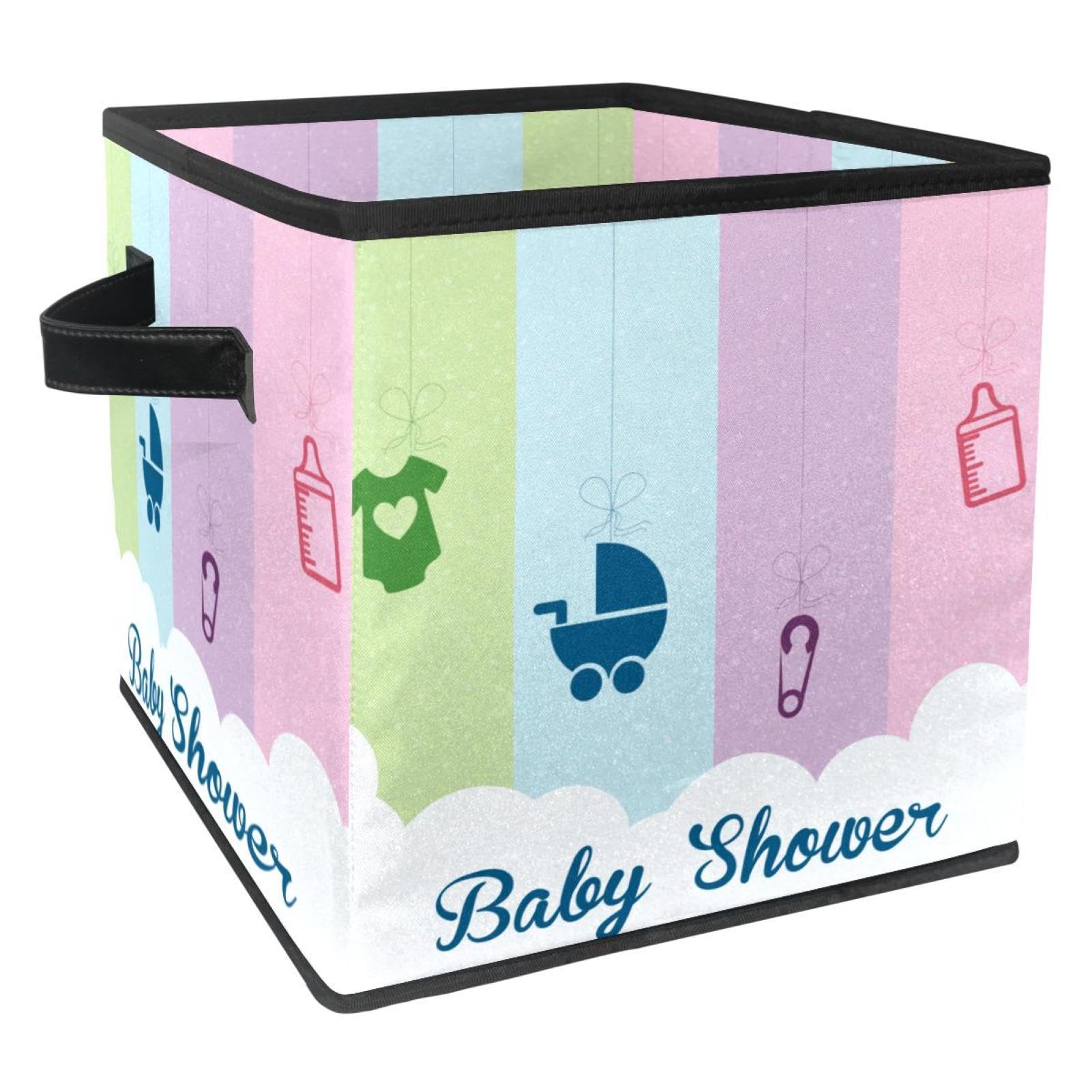 Boîte de rangement pliable en tissu robuste avec poignées