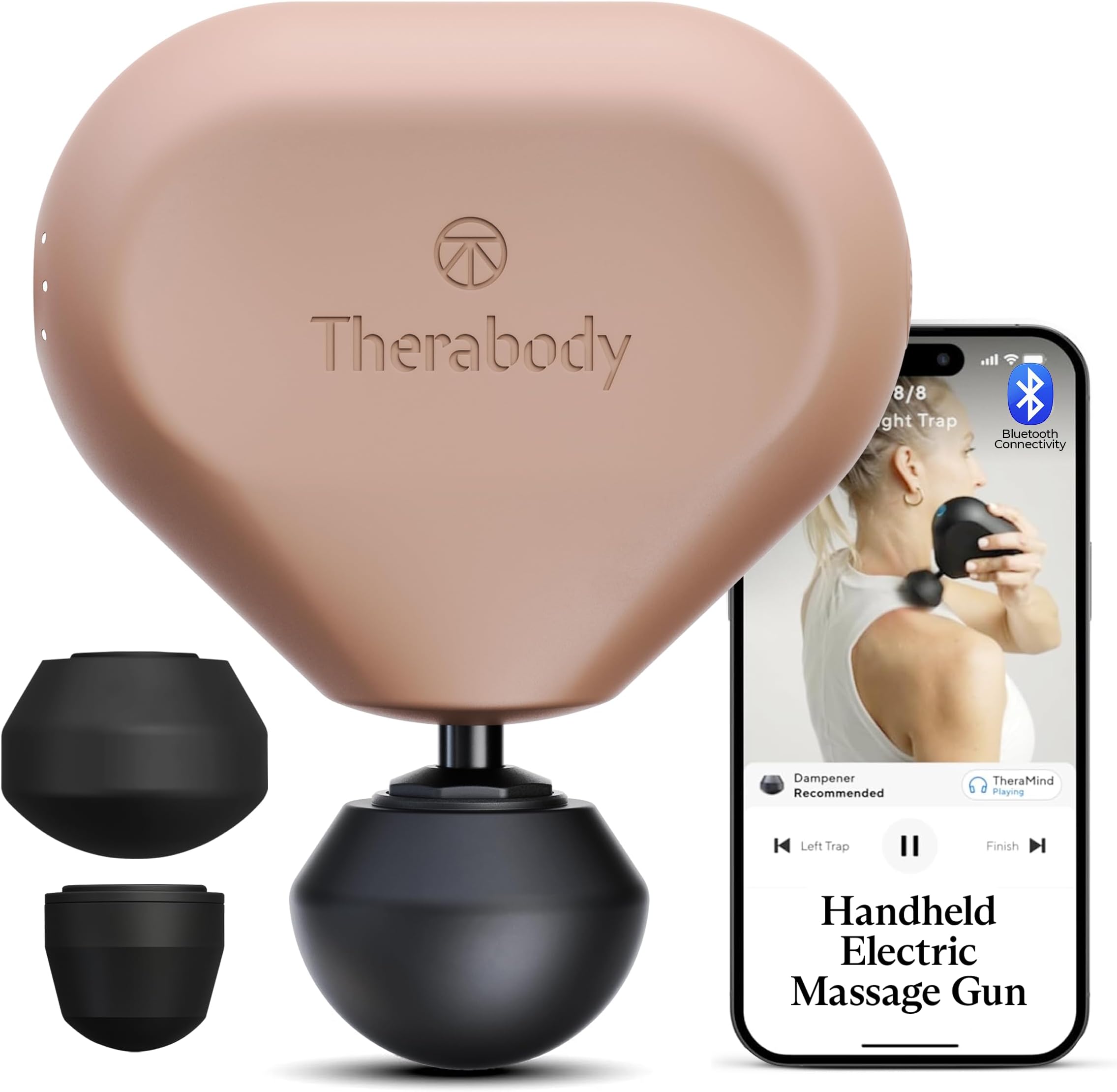 TheraGun Mini by Therabody (3rd Generation) – Ultra-Portable Massage Gun and Travel Essential for Fast, Effective Pain and Tension Relief Anywhere, Desert Rose