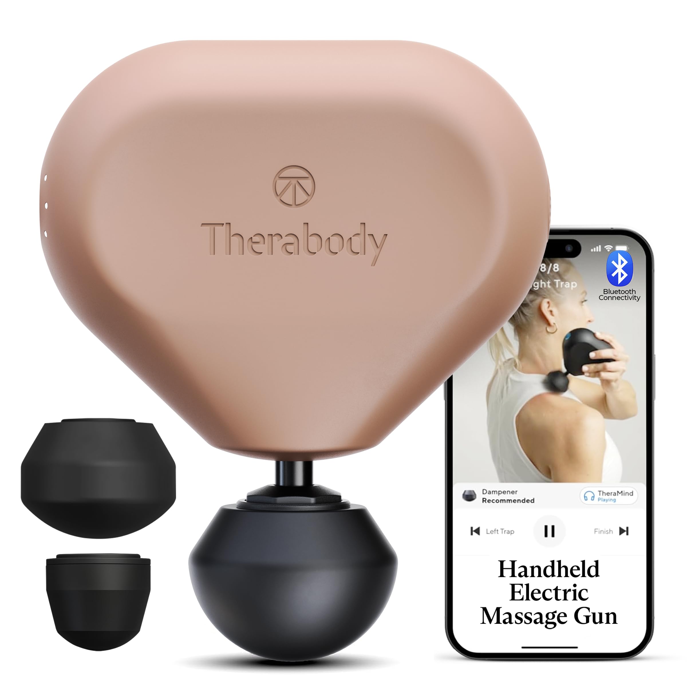 Mini (3rd Generation) by Therabody – Ultra-Portable Massage Gun and Travel Essential for Fast, Effective Pain and Tension Relief Anywhere (Desert Rose)