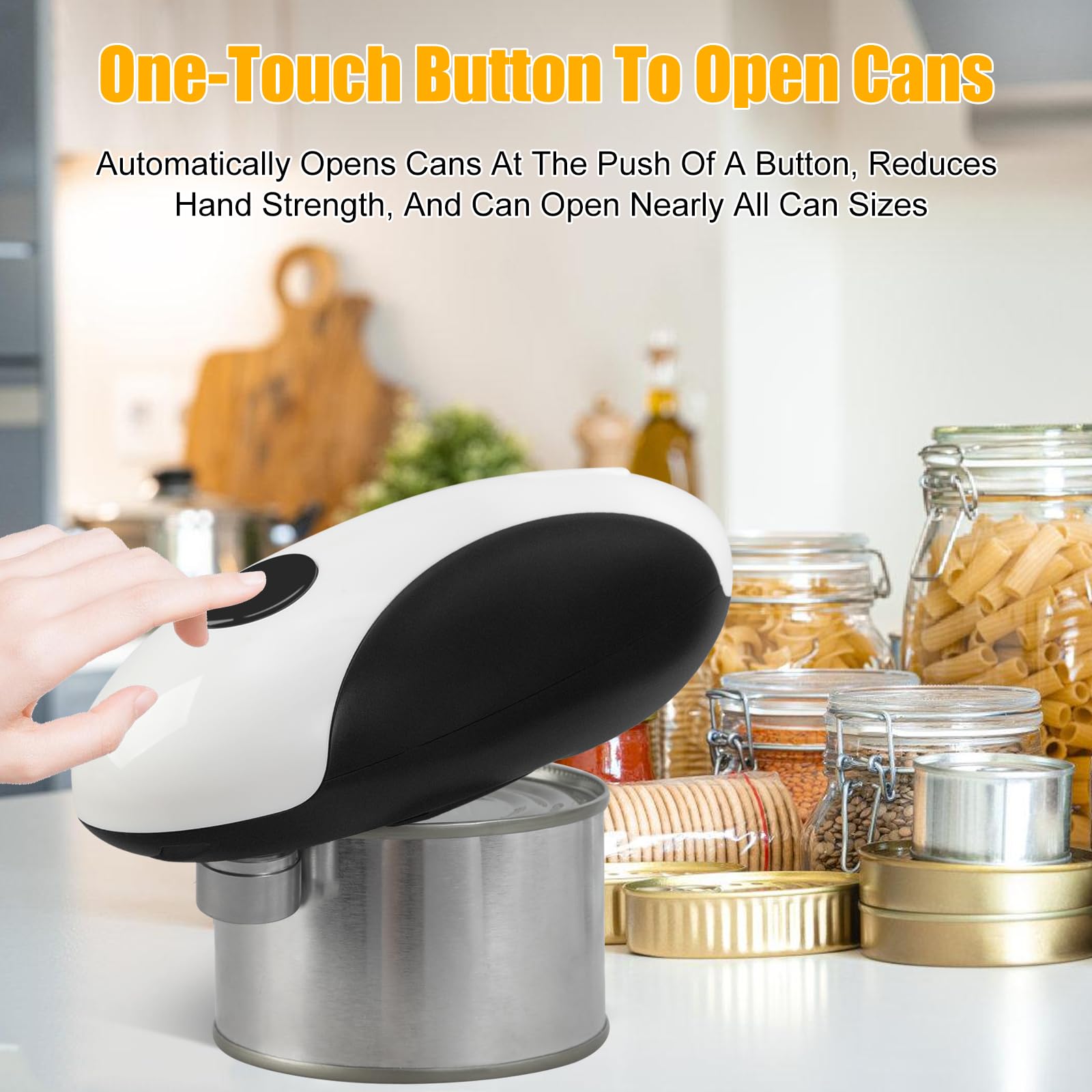 Electric Can Opener,USB Rechargeable Can Opener,One-Touch Cordless Can Opener,Smooth Edge,Hands Free,Food Safety,Automatic Kitchen Gadget,Battery Operated,Opens Almost Any Cans
