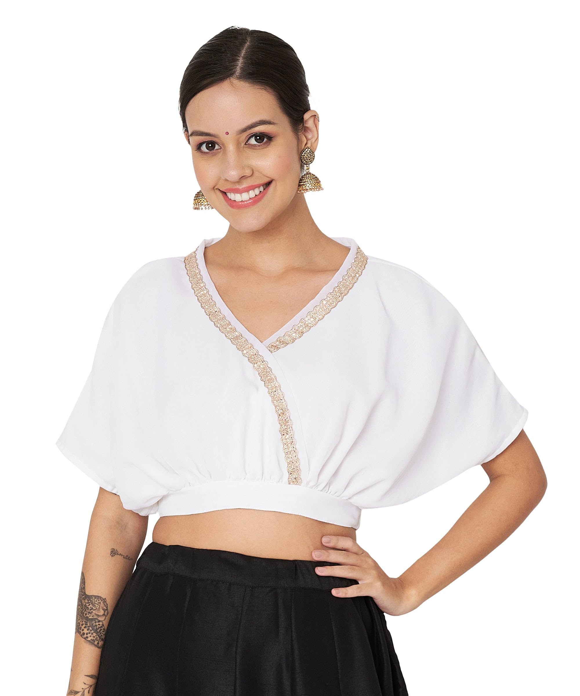 studio rasa Women's Georgette Embellished Tops for Wedding Festive Party-picture-26