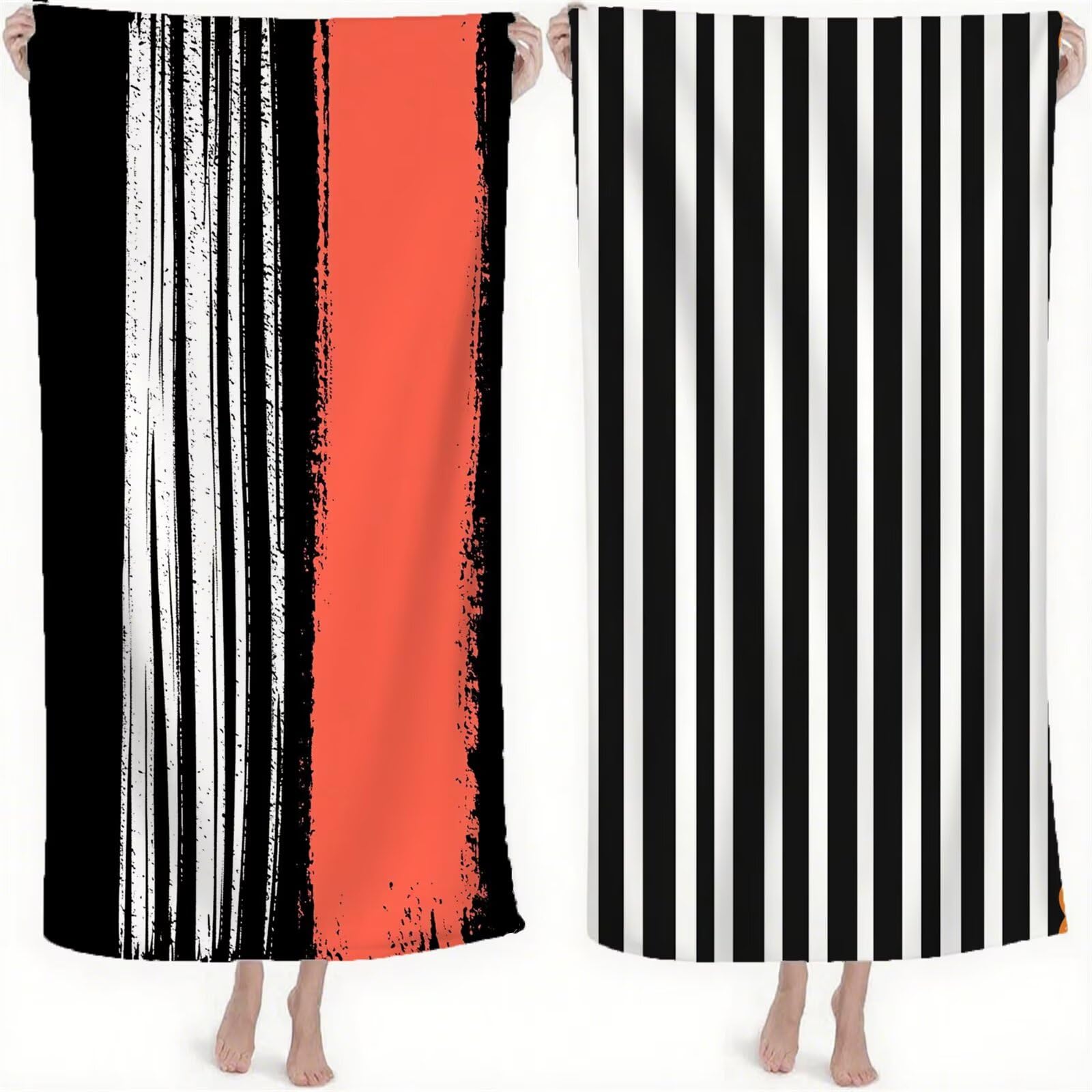 Serviette de Plage XXL 220x100 cm Anti Sable et Séchage Rapide Microfibre Drap de Plage Serviette de Bain Grande Taille Drap de Bain pour Homme Femme Voyages Natation Camping Pique Nique Orange S-630