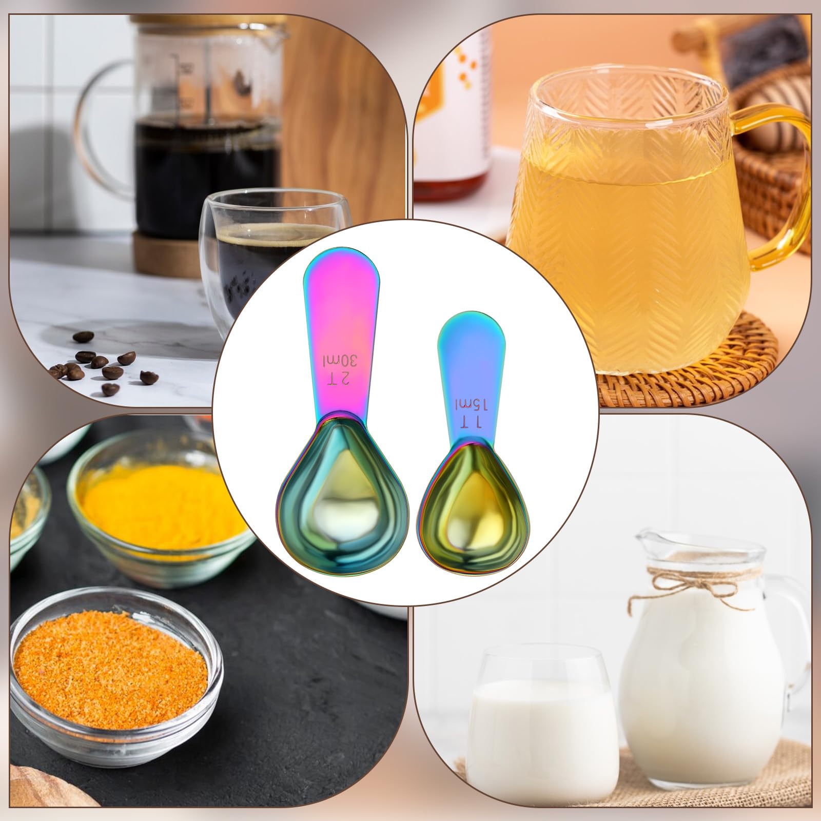 Dimeho 2 Pcs Stainless Steel Coffee Scoop - Image 4