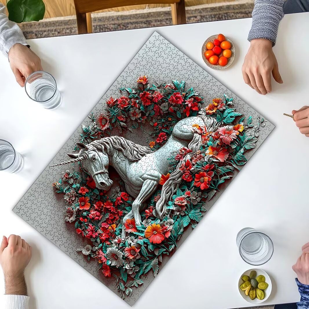 Puzzle Unicornio, Puzzle 1000 Piezas, Rompecabezas, Regalo Mujer -8232