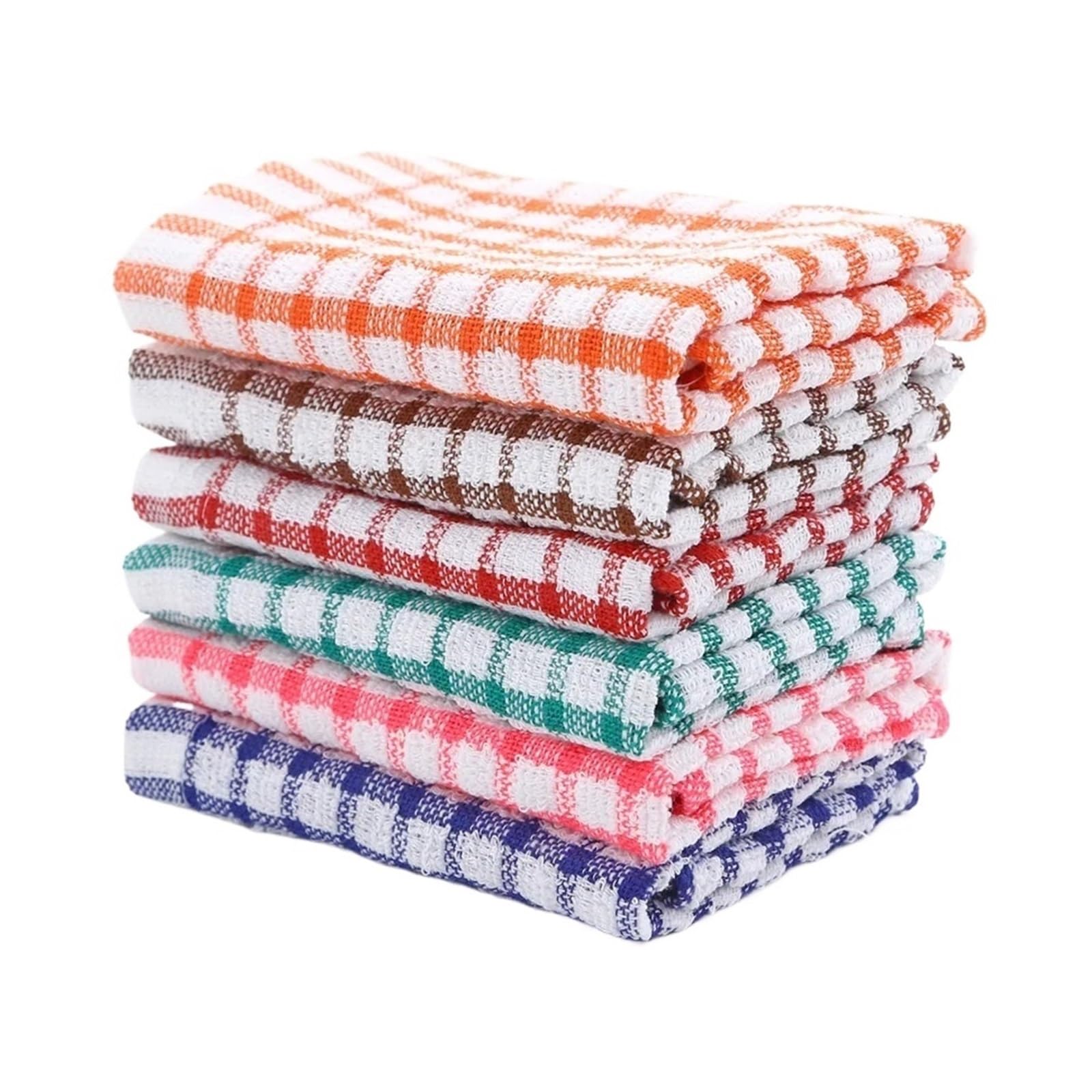 FGUJSUR Tea Towels 6PCS Kitchen Towel Tea Absorbent Cotton Jacquard Checkered