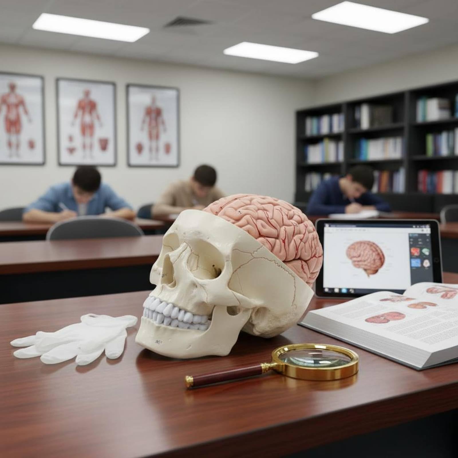 Modèle Crâne avec Cerveau Pièces Démontables Maquette Crânienne avec Cerveau très Détaillé Matériel Pédagogique Médical pour Étudiants en Mécine