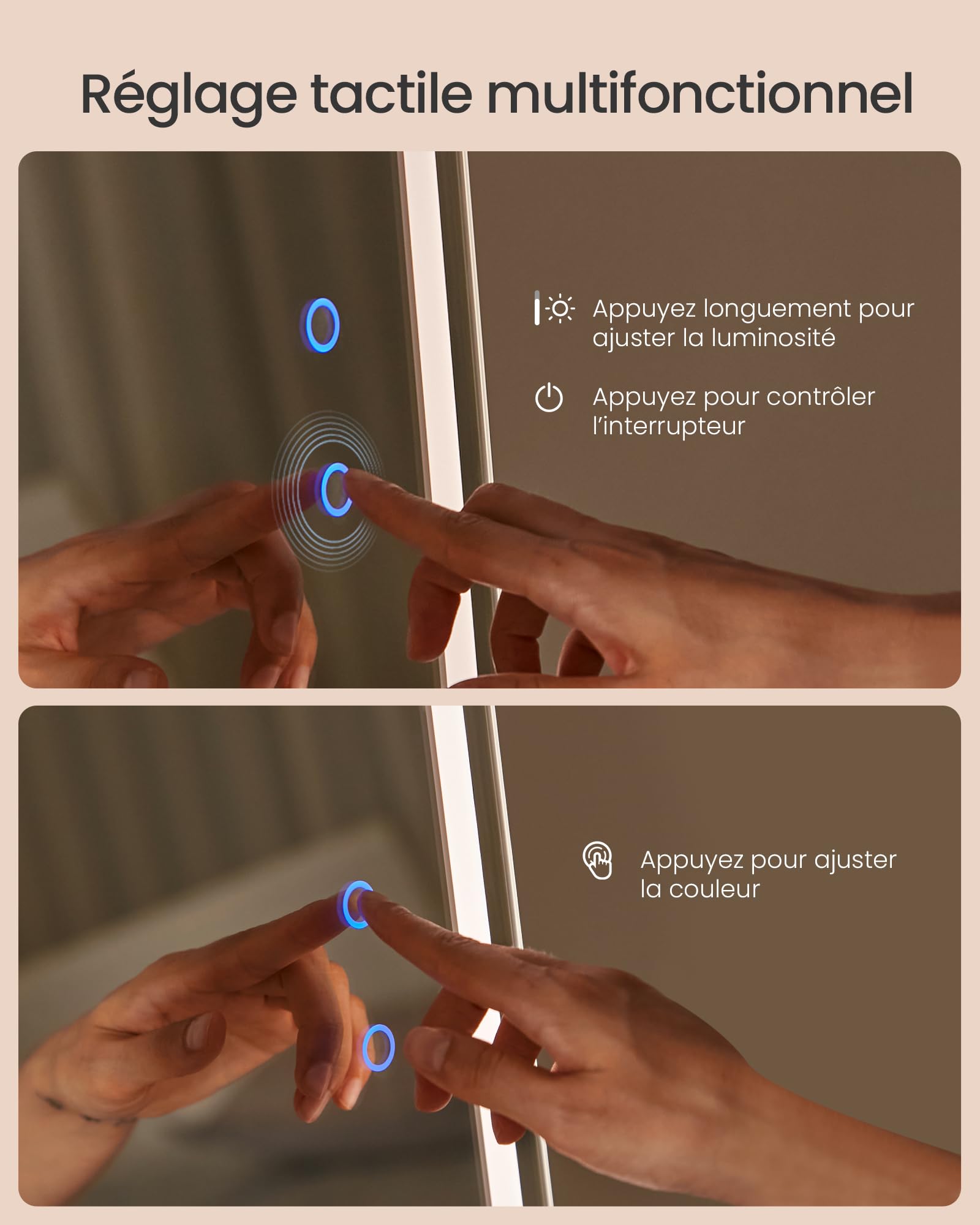 Armoire à Bijoux SONGMICS Avec Miroir Pleine Longueur Éclairé - Meuble Rangement Verrouillable Blanc