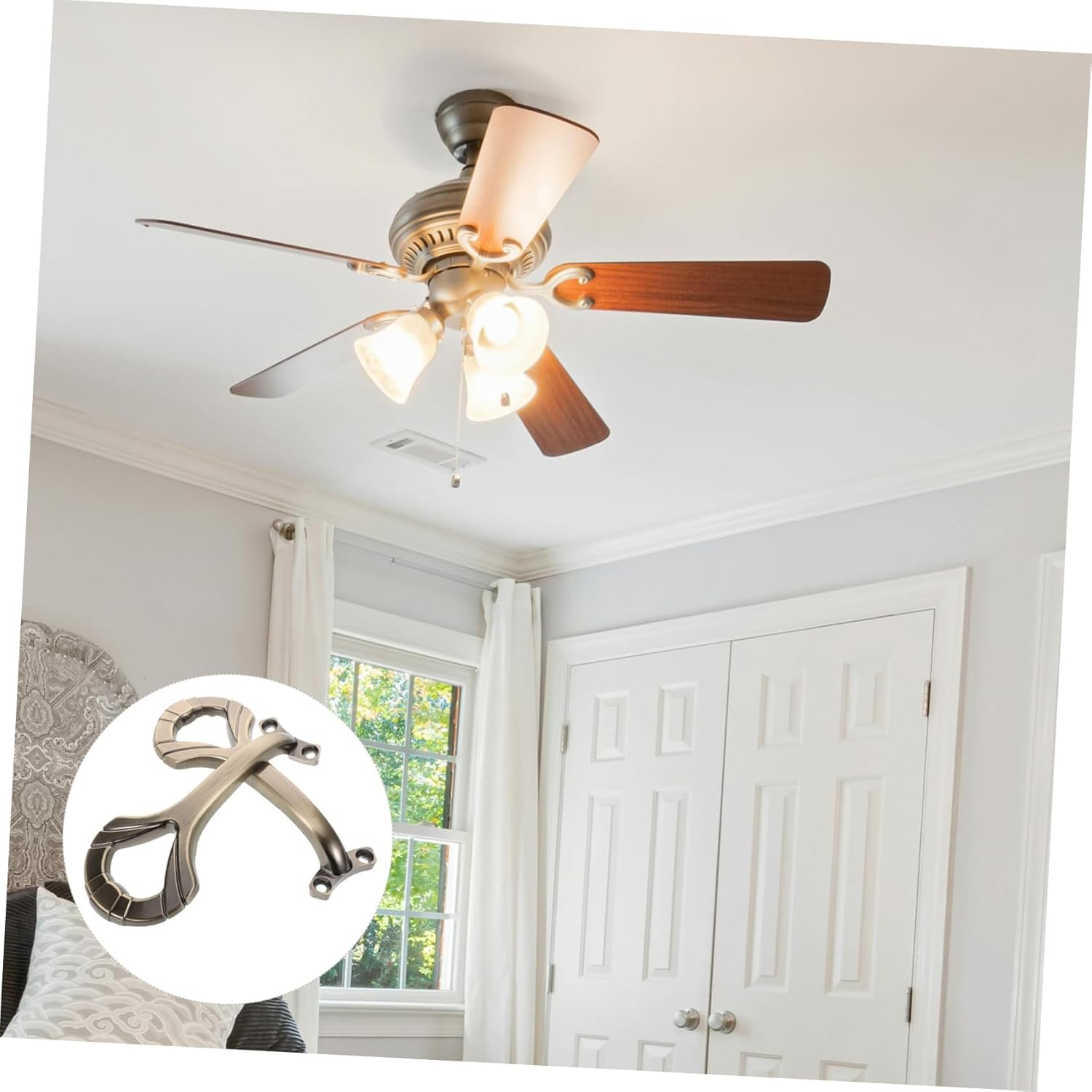 5pcs Ceiling Fan Arm Metal Fan Arm Convenient Replacement Part Keep The Balance Replacement Part Home Decor Bronze