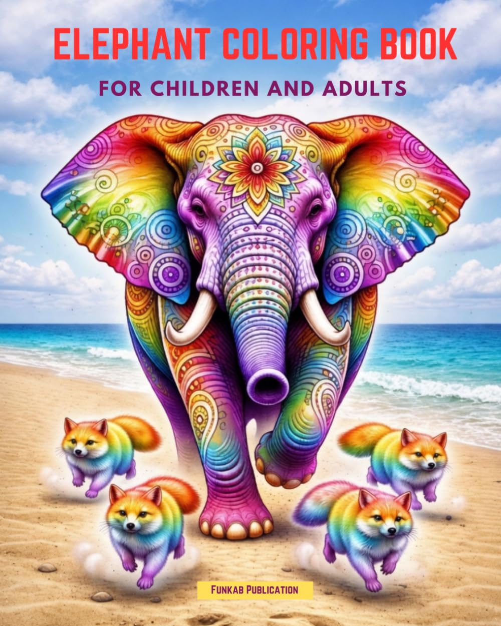 Elephant Coloring Book for Children and Adults: Beautiful and Calming Elephant Designs with Cute Animal Friends