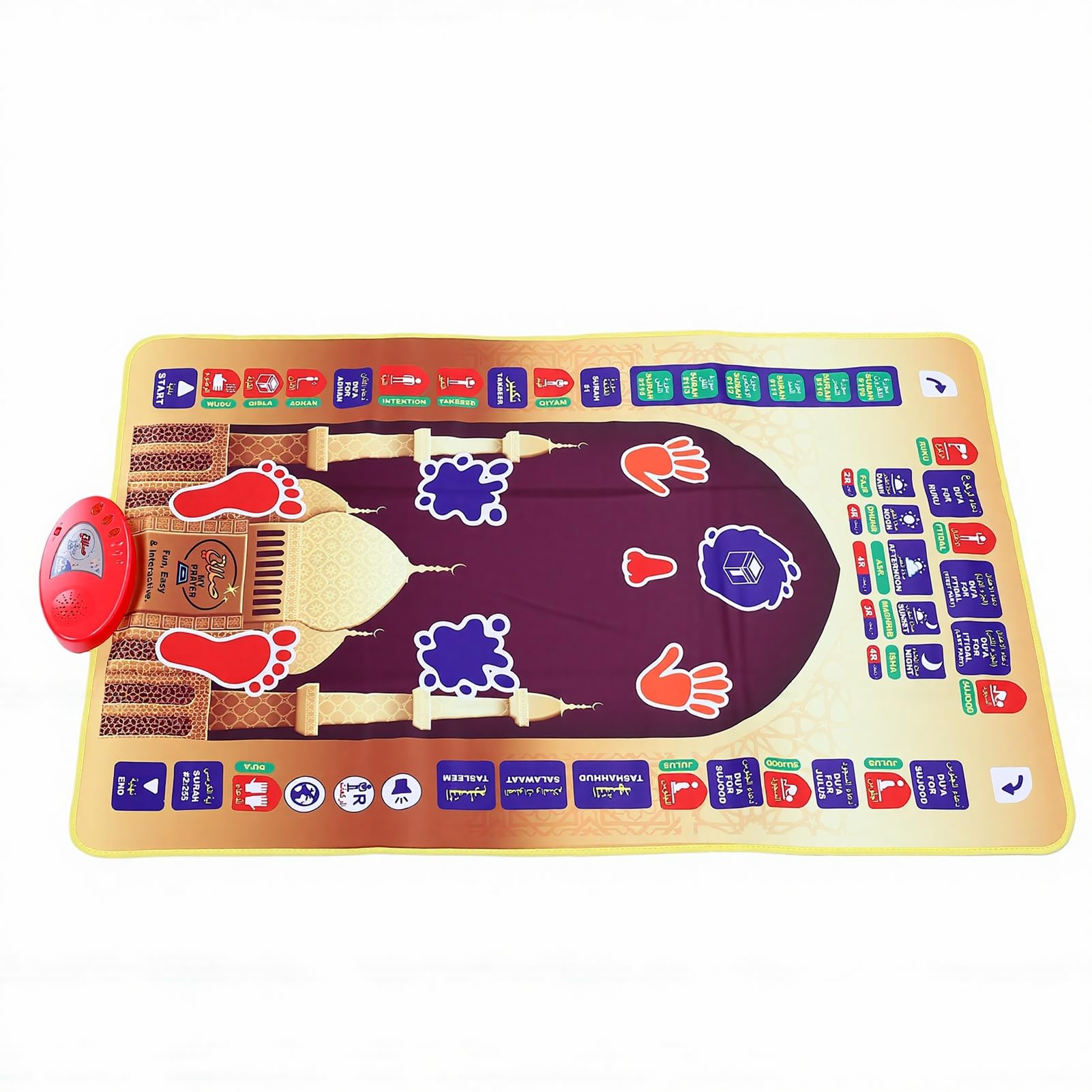 Tappetino Educativo Elettronico per Bambini con Strumento di Apprendimento con Interazione Vocale per Uso Domestico Ed Esterno In Plastica Leggera
