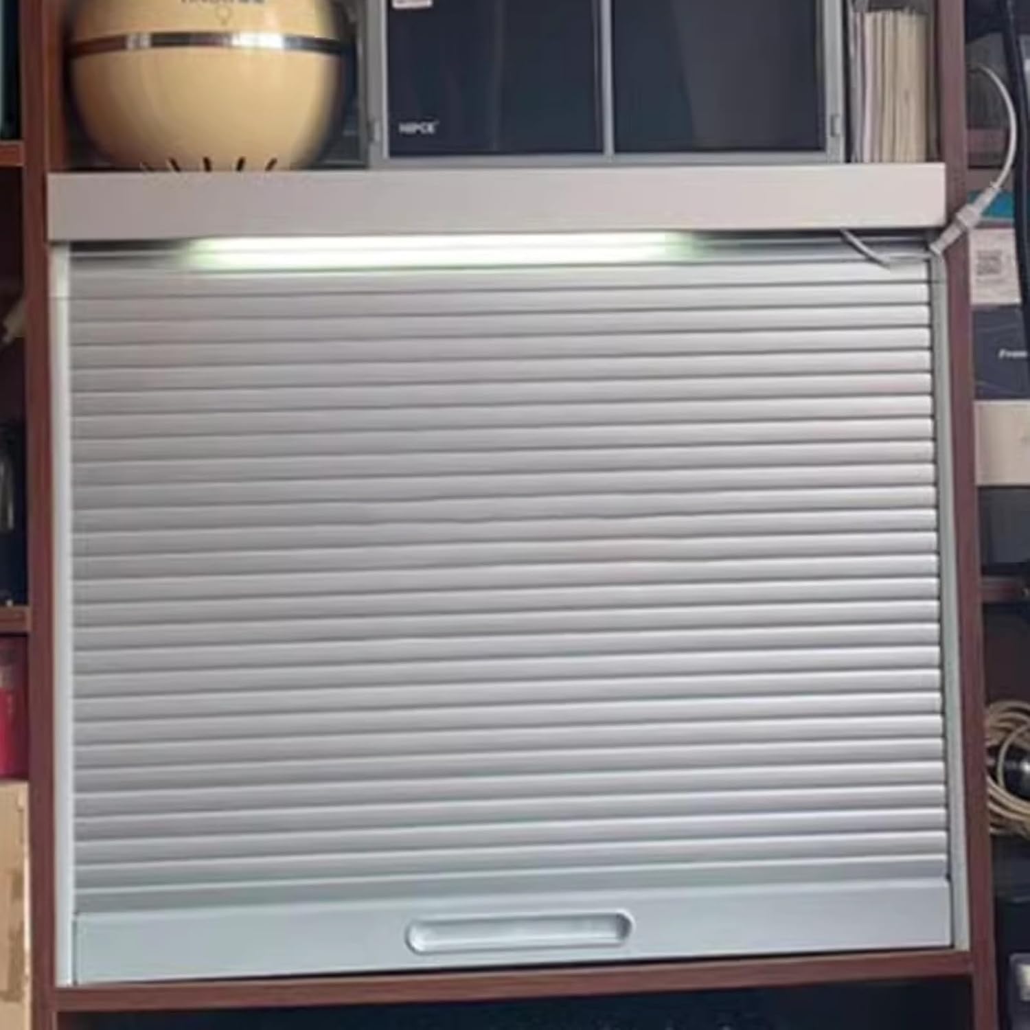 Small Tambour Door Kit Set for Cabinet/Closet, Flexible Pull-Down Appliance Garage Decorative Doors with Panles and Track, Reusable Cupboards Replacement Gate(30 x 40 inch)