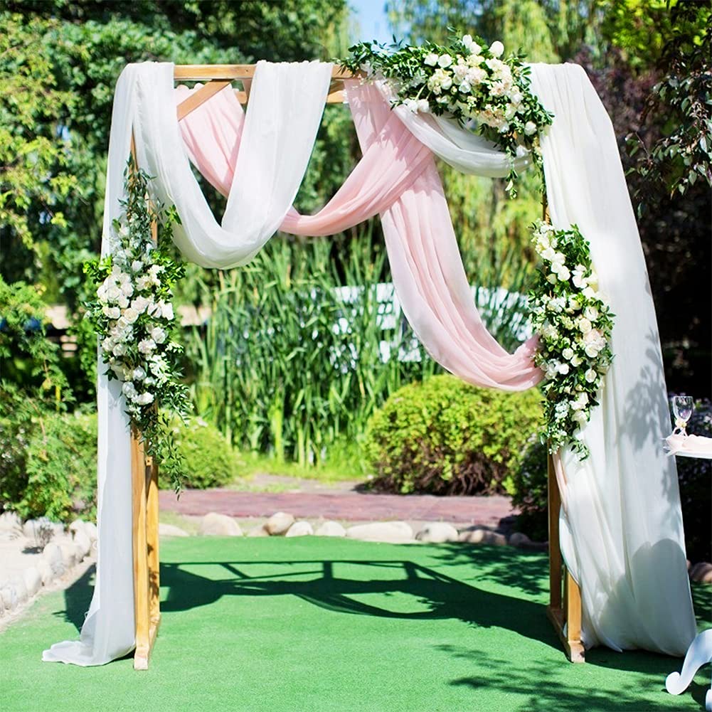 FANSU Tenture Arche Mariage, Rideau En Tulle Mariage Voilage Tenture Mariage Draperie Arche Mariage Rideaux En Mousseline Pour Décoration Réception