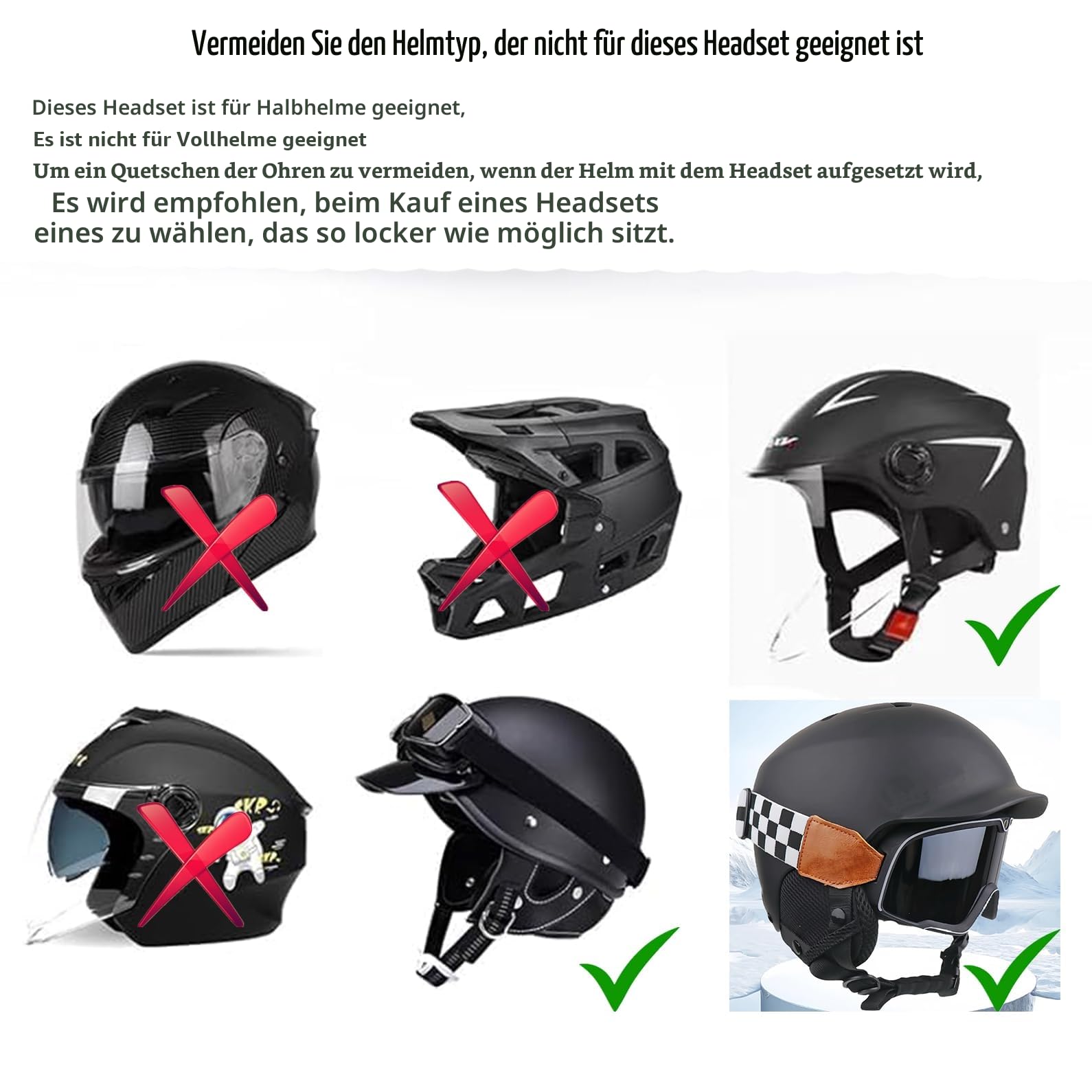 M Jiuyunmu Skihelm-Kopfhörer, Kopfhörer für Fahrradhelme, Running Headband Headset, echte drahtlose Bluetooth-Helm-Lautsprecher für Skifahren, Snowboarden, Mountainbiking, Kletterhelm Sonstiges
