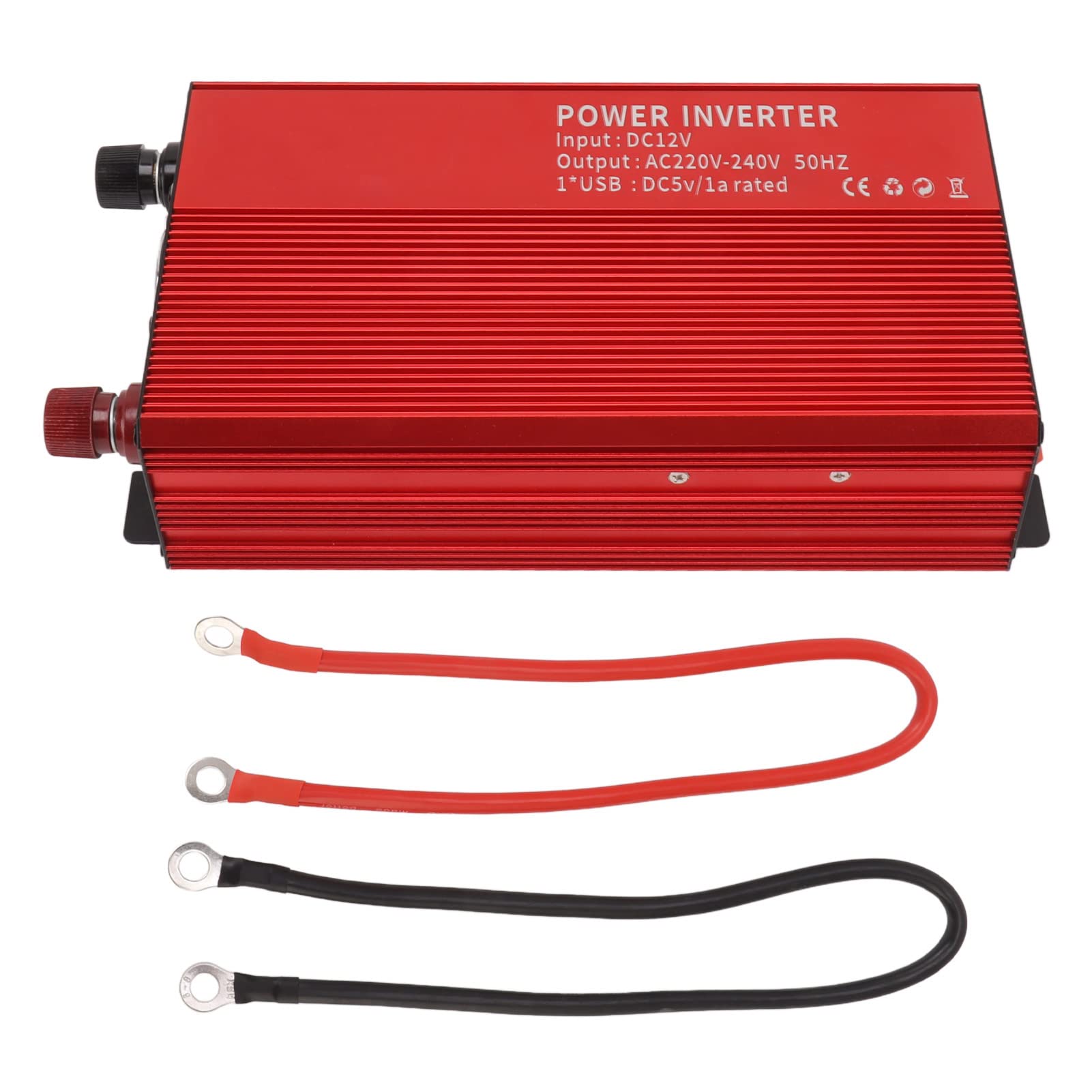 Aramox Falownik Solarny Falownik ze Stopu Aluminium 12 V do 220 V 1500 W z 2 Gniazdami Prądu Przemiennego Inteligentne Chłodzenie i Ochrona Samochodu Solar Backup Camping