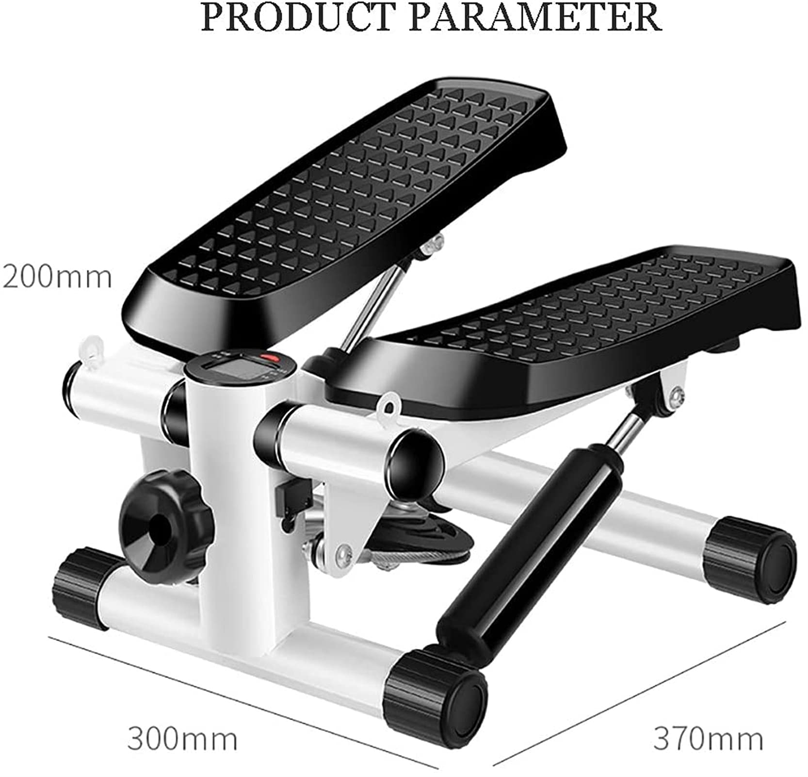 Steppery do ćwiczeń, mini stepper z wyświetlaczem i taśmami oporowymi do treningu w domu, stepper obrotowy w górę i w dół do steppera do ćwiczeń nóg i ramion całego ciała (kolor: różowy)